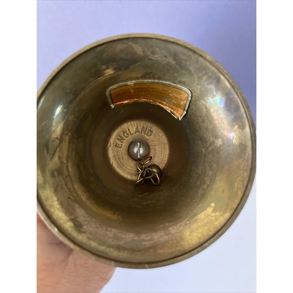 Vintage Genuine Brass Rope & Anchor Bell England Bell‎ Nautical Coastal Decor